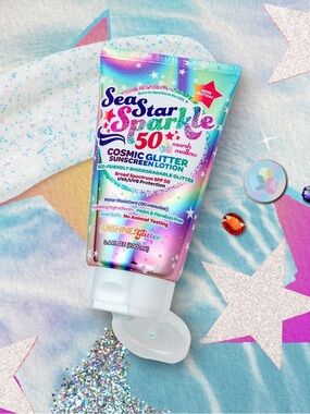 Sea Star Sparkle SPF 50 Cosmic Glitter Sunscreen Lotion Marshmallow 3.4 oz New